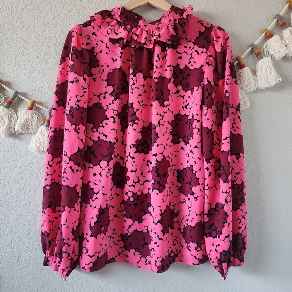 Kate Spade Pink and Black Floral Blouse - Picture 3 of 12
